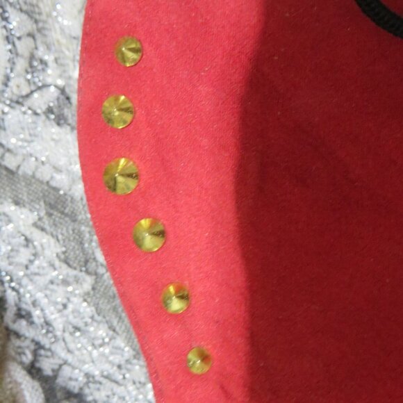 BOGO Mossimo Vibrant Red Suede High Heeled Ankle Booties Studded Embellished 9 - Picture 10 of 16